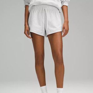 Lululemon Inner Glow High-Rise Short 3", Size 12,Heathered Core Ultra Light Grey